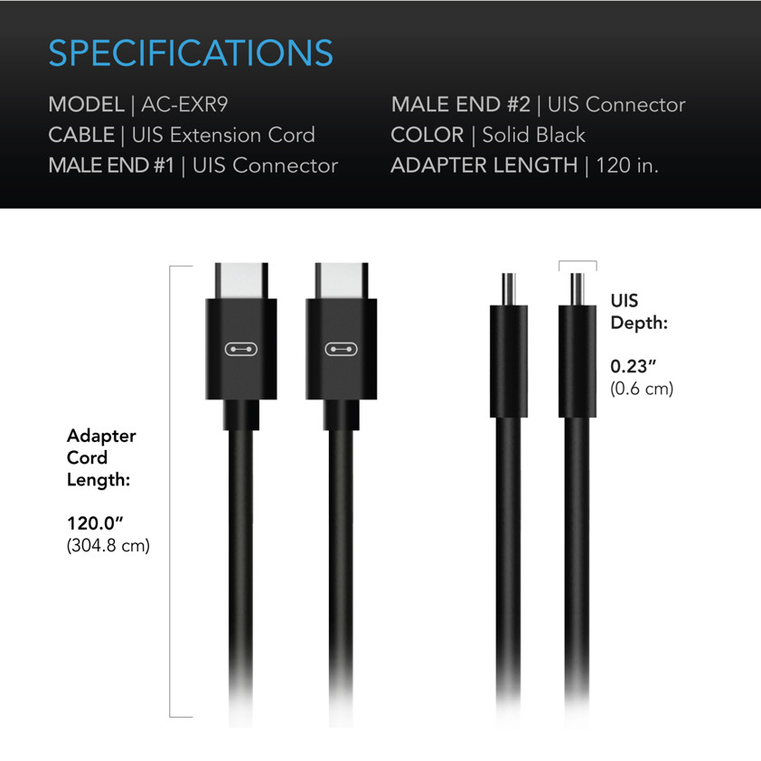 Male to Male (10ft) UIS to UIS Extension Cable