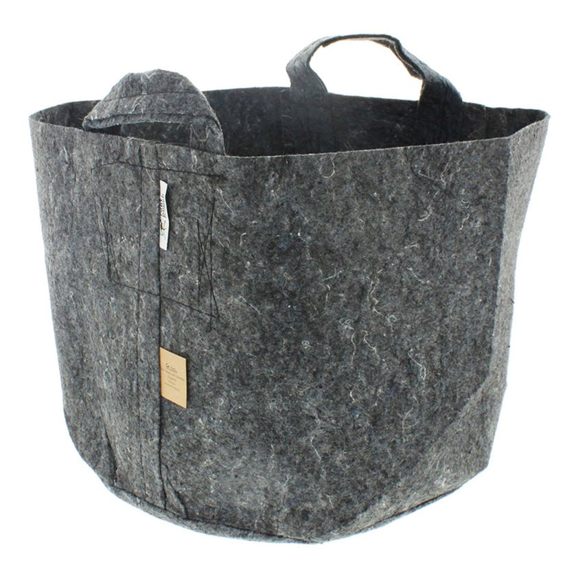 Grey Fabric Plant Pot (with Handles)