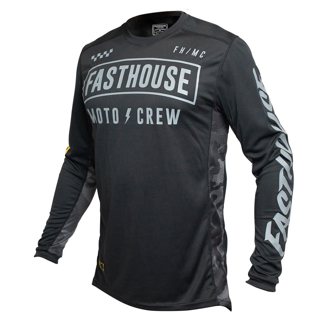 BLACK/CAMO Fasthouse Strike Long Sleeve Jersey