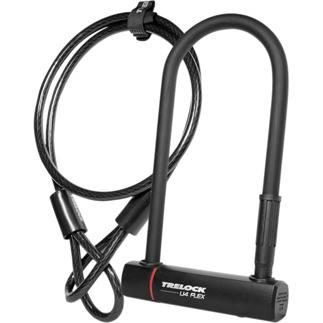 Black U4 230Mm Lock And Flex Cable Sold Secure Silver