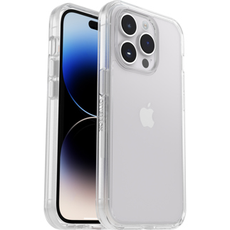 OtterBox Symmetry Clear Case for iPhone 14 Pro, Shockproof, Drop proof, Protective Thin Case, 3x Tested to Military Standard, Antimicrobial Protection, clear, No Retail Packaging