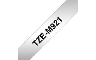 Brother TZE-M921 DirectLabel black on silver metallic 9mm x 8m for Brother P-Touch TZ 3.5-18mm/6-12mm/6-18mm/6-24mm/6-36mm