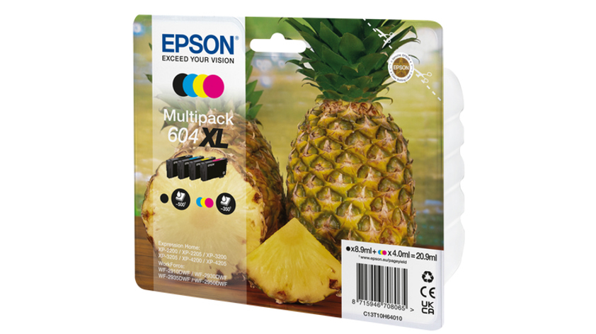 Epson C13T10H64010/604XL Ink cartridge multi pack Bk,C,M,Y high-capacity 500pg + 3x350pg Pack=4 for Epson XP-2200
