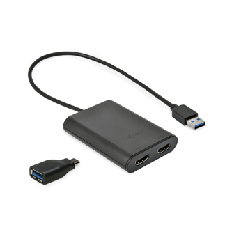 i-tec USB 3.0 / USB-C Dual 4K HDMI Video Adapter