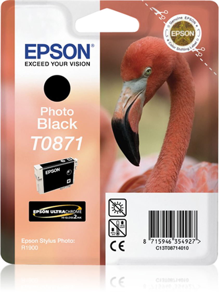 Epson C13T08714010/T0871 Ink cartridge foto black, 200 pages 11,4ml for Epson Stylus Photo R 1900