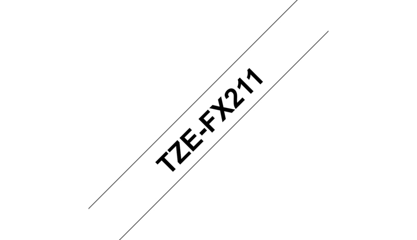 Brother TZE-FX211 DirectLabel black on white Laminat 6mm x 8m for Brother P-Touch TZ 3.5-18mm/6-12mm/6-18mm/6-24mm/6-36mm