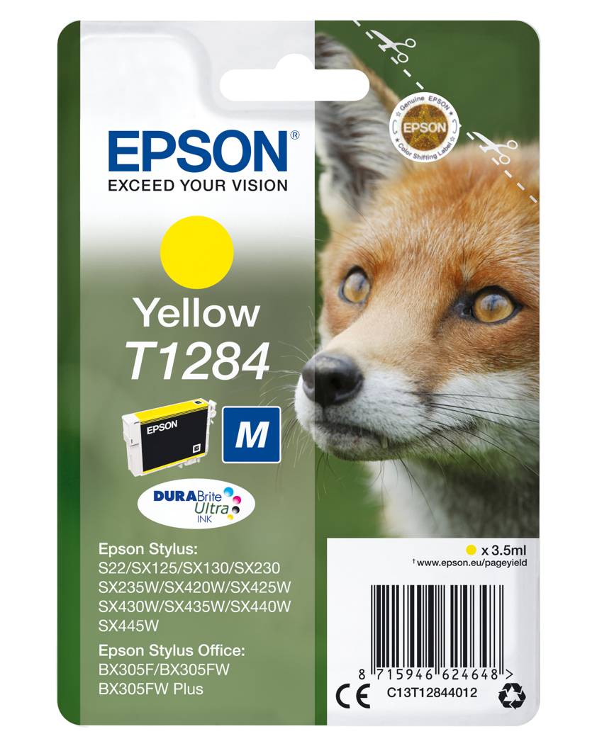 Epson C13T12844012/T1284 Ink cartridge yellow, 225 pages 3,5ml for Epson Stylus S 22/SX 235 W/SX 420/SX 430 W