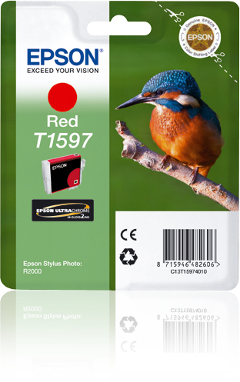 Epson C13T15974010/T1597 Ink cartridge red 17ml for Epson Stylus Photo R 2000