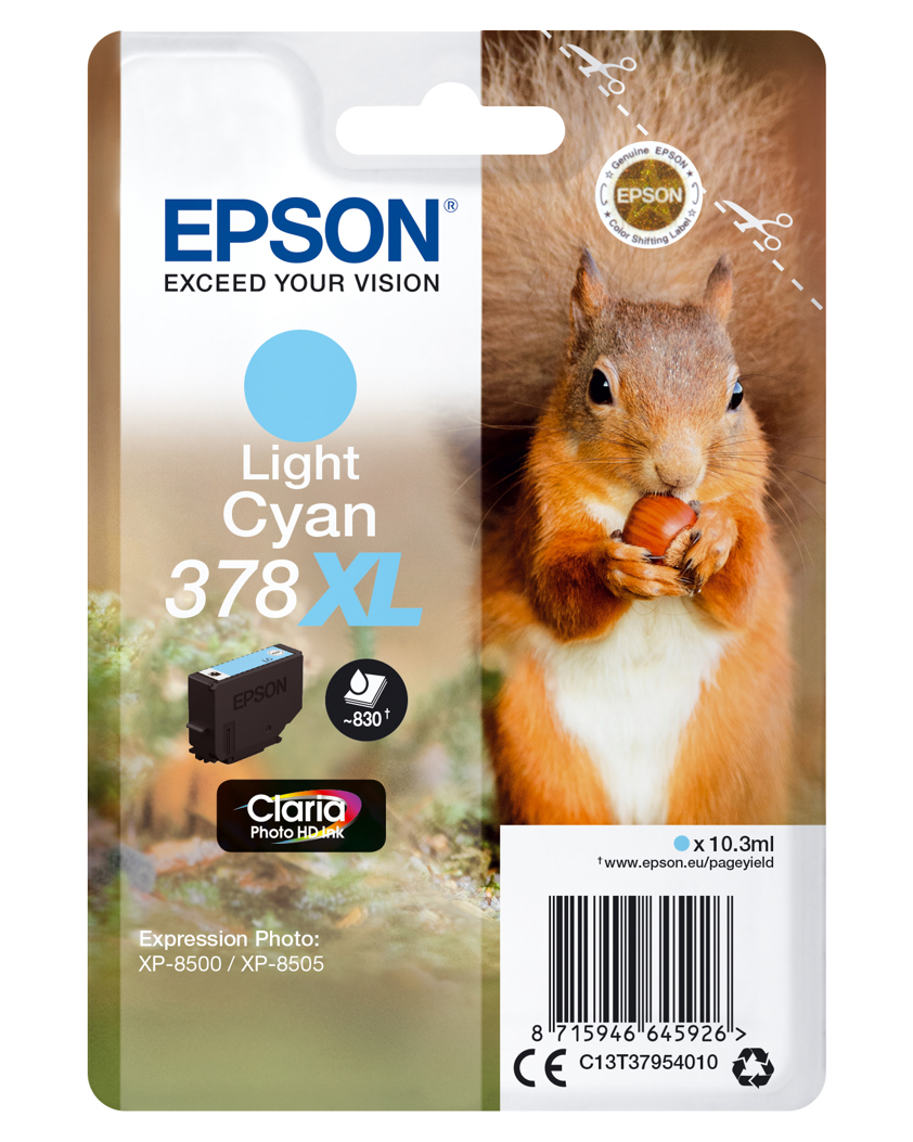 Epson C13T37954010/378XL Ink cartridge light cyan high-capacity, 830 pages 10,3ml for Epson XP 8000