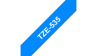 Brother TZE-535 DirectLabel white on blue Laminat 12mm x 8m for Brother P-Touch TZ 3.5-18mm/6-12mm/6-18mm/6-24mm/6-36mm