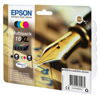 Epson C13T16364012/16XL Ink cartridge multi pack Bk,C,M,Y high-capacity XL 12,9ml + 3x 6,5ml  Pack=4 for Epson WF 2010/2660/2750