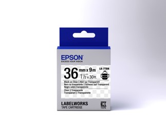 Epson C53S657007/LK-7TBN DirectLabel-etikettes black on Transparent 36mm x 9m for Epson LabelWorks 4-36mm