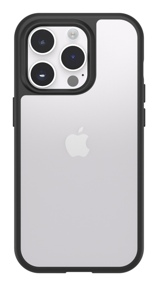 OtterBox React Case for iPhone 14 Pro Max, Shockproof, Drop proof, Ultra-Slim, Protective Thin Case, Tested to Military Standard, Antimicrobial Protection, Black Crystal, No retail packaging