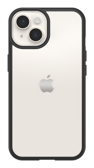 OtterBox React Case for iPhone 14, Shockproof, Drop proof, Ultra-Slim, Protective Thin Case, Tested to Military Standard, Antimicrobial Protection, Black Crystal, No retail packaging