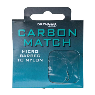 16 to 2lb 8oz Drennan Carbon Match Micro Barbed To Nylon Hooks - 16 to 2lb 8oz