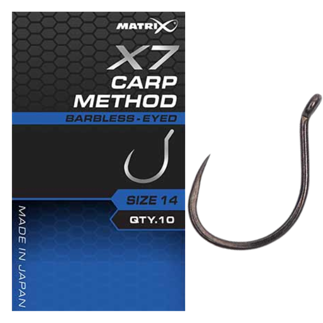 Matrix X7 Carp Method Eyed Hooks - Barbless