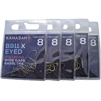 Kamasan B911 X-Strong Eyed Hooks - Barbless