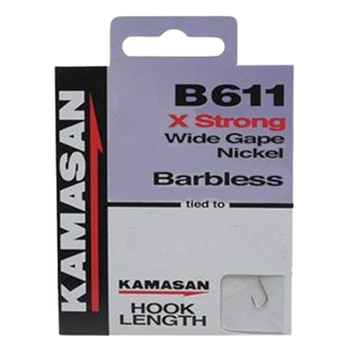 Kamasan B611 X-Strong Barbless Hook to Nylon