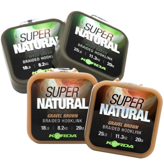 Gravel Brown - 18lb Korda Super Natural Braided Hooklink - 20m