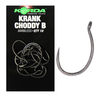Size 10 Korda Krank Choddy Hooks - Barbless