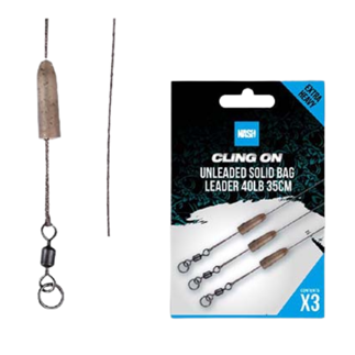 Nash Ready-Tied Unleaded Solid Bag Leader - 35cm