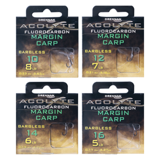 Drennan Acolyte Margin Carp Hook to Fluorocarbon – Barbless
