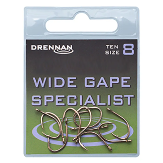 Size 10 Drennan Wide Gape Specialist Hooks - Barbed
