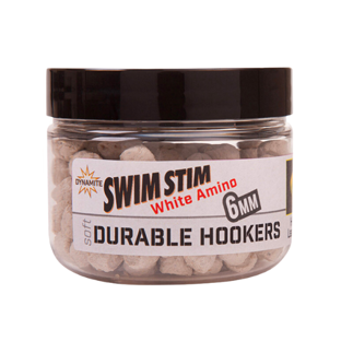 6mm Dynamite Baits Swim Stim Durable Hookers - White Amino