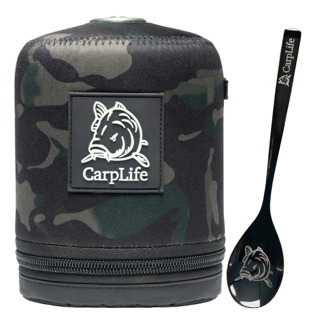 CarpLife Camo Neoprene Gas Canister Cover & Spoon