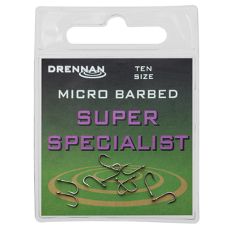 Hook Size 10 Drennan Super Specialist Hooks - Micro-Barbed