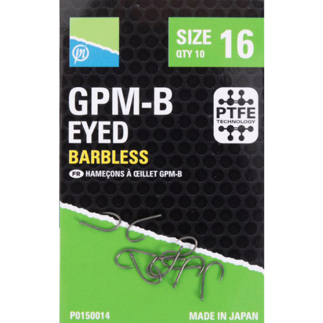 Preston GPM-B Eyed Hooks - Barbless
