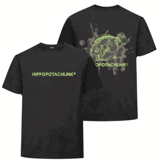 Hippopotachunk Camo Logo Black T-Shirt