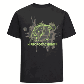 Hippopotachunk Camo Logo Black T-Shirt