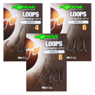Korda Loop Rigs - Wide Gape X - Barbless - 18lb