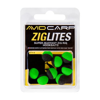 Avid Zig Lites Zig Rig Hookbaits (Black/Green)