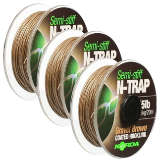 15lb Korda N-Trap Semi Stiff Gravel Brown Coated Hooklink - 20m
