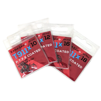 Kamasan T911 X-Strong Eyed PTFE Coated Hooks - Barbless