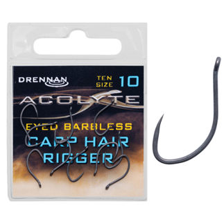 Drennan Acolyte Eyed Carp Hair Rigger Hooks - Barbless