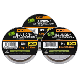 Fox Edges Illusion Soft Fluorocarbon Hooklink 30m - Naturals Green