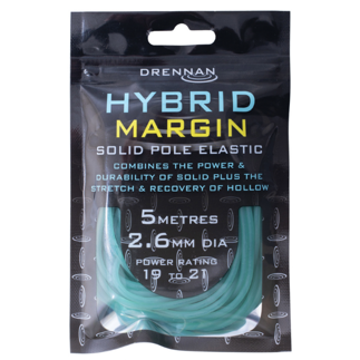 Drennan Hybrid Margin Solid Pole Elastic – 2.6mm Light Blue 5m
