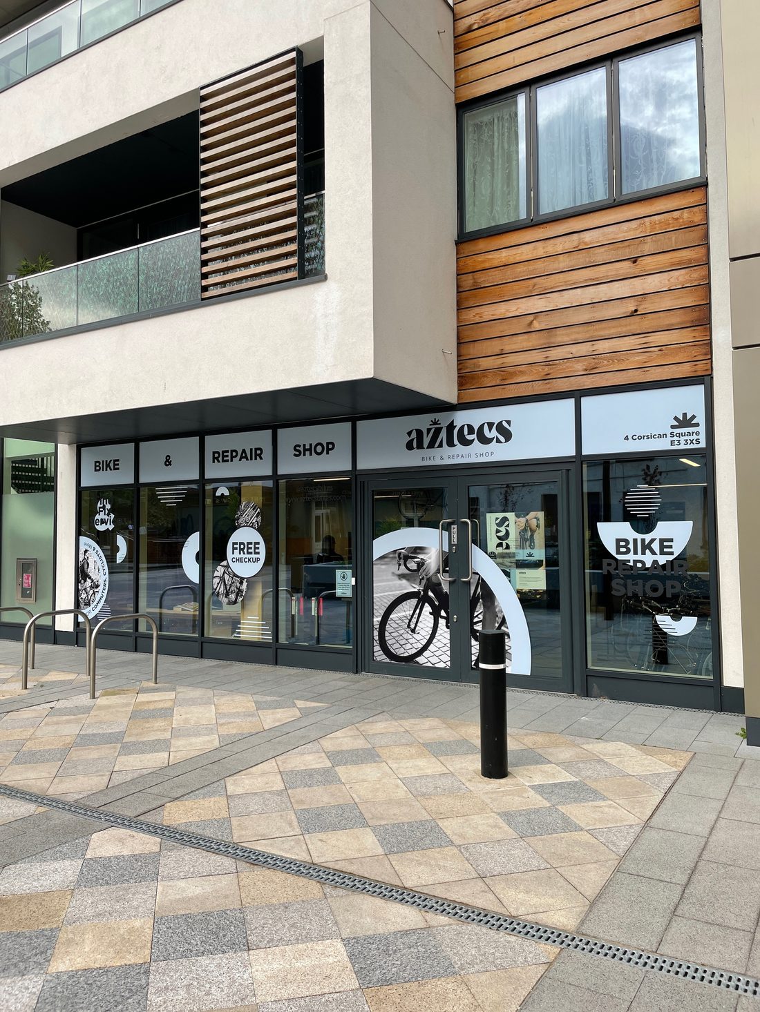 The Aztecs Bikes shopfront at 4 Corsican Square