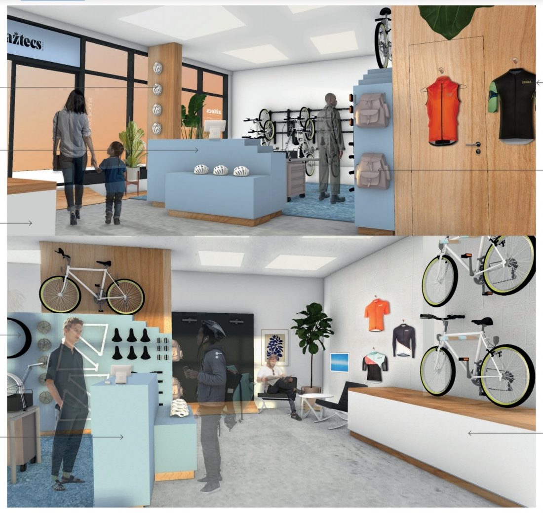 3D interior design renders of the future shop