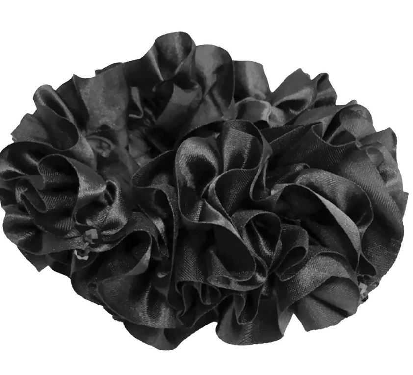Black Equetech Rosette Crystal Hair Scrunchie