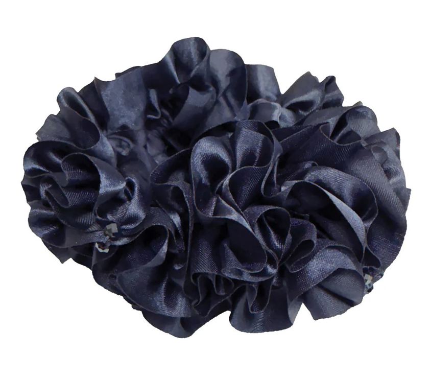 Navy Equetech Rosette Crystal Hair Scrunchie