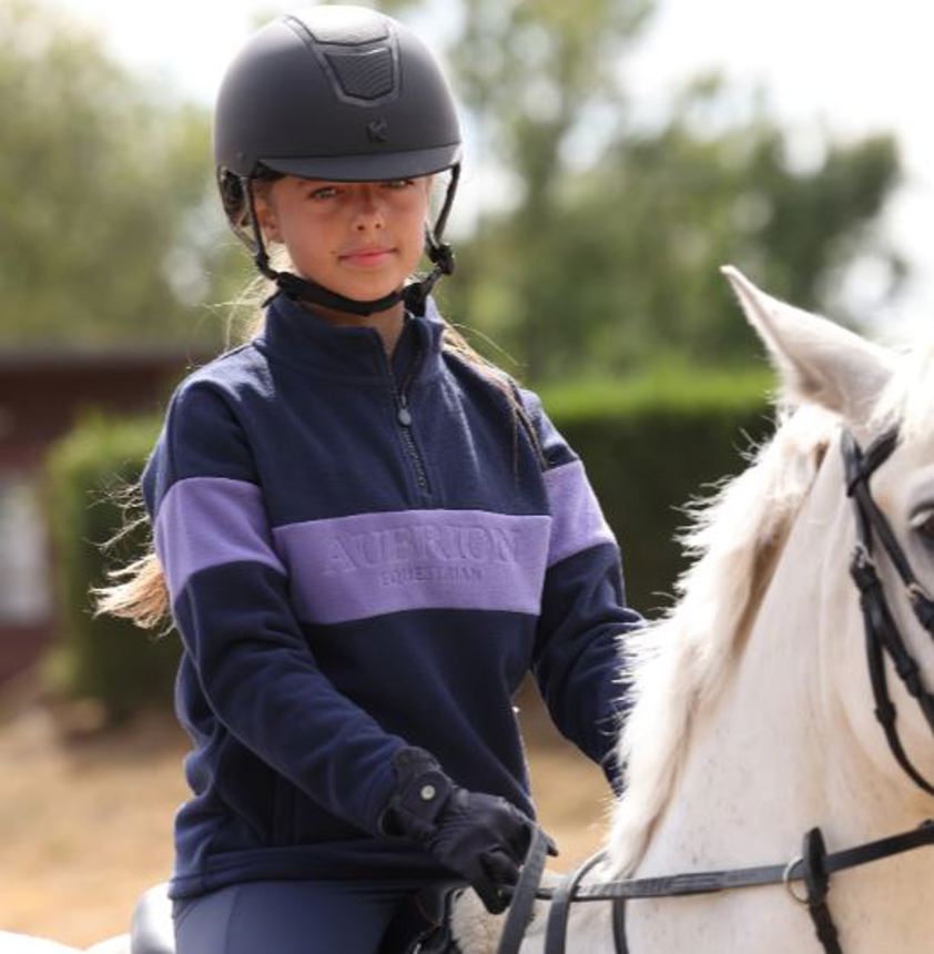 Midnight/Heather Aubrion Equestrian Quarter Zip Fleece -Young Rider