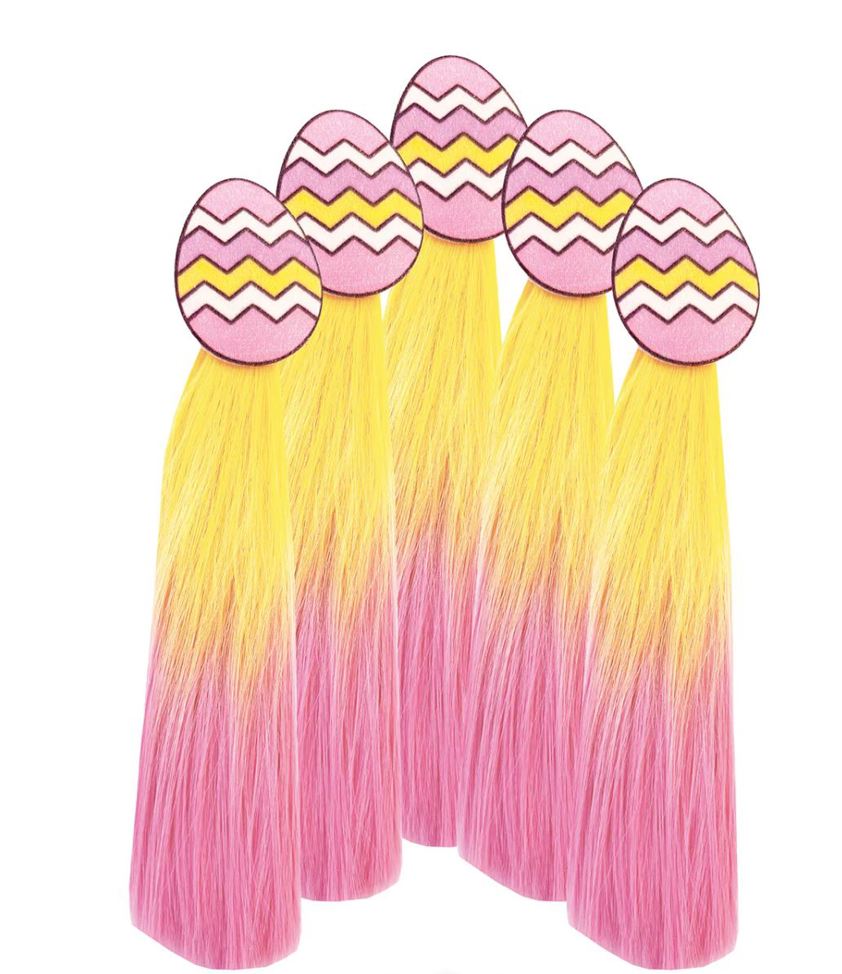 Pink/Yellow Equetech Easter Egg Mane Tassels (5 Pack)