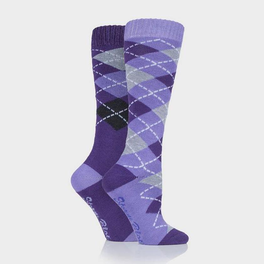 Charcoal/Purple StormBloc Middleweight Argyle Twin Pack  Socks