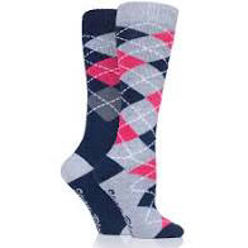 Navy/Red StormBloc Middleweight Argyle Twin Pack  Socks