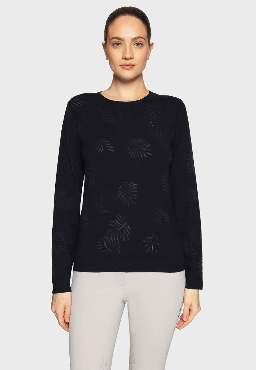 Navy Crystal Ferna Samshield Phoebe Knitted Top