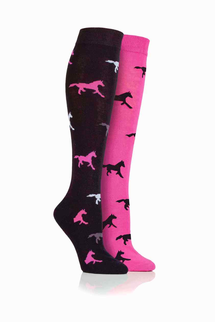 Black/Pink Stormbloc Middleweight Kids Socks (Twin Pack)